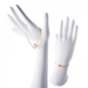 Ny 4 Peach Blossoms Hollow   A White Shell Peach Blossom Tillbehör Armband