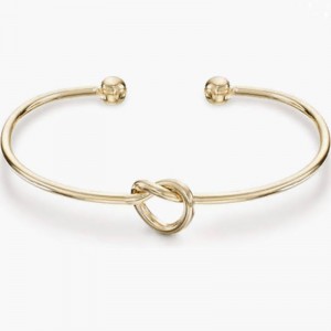 4K guldpläterad för alltid kärlek knut oändlighet armband armband för kvinnor justerbar guld armband armband för kvinnor elegant guld-Pläterad öppen manschettarmband med knutdesign - Moderna minimalistiska smycken för dagliga slitage och speciella tillfällen